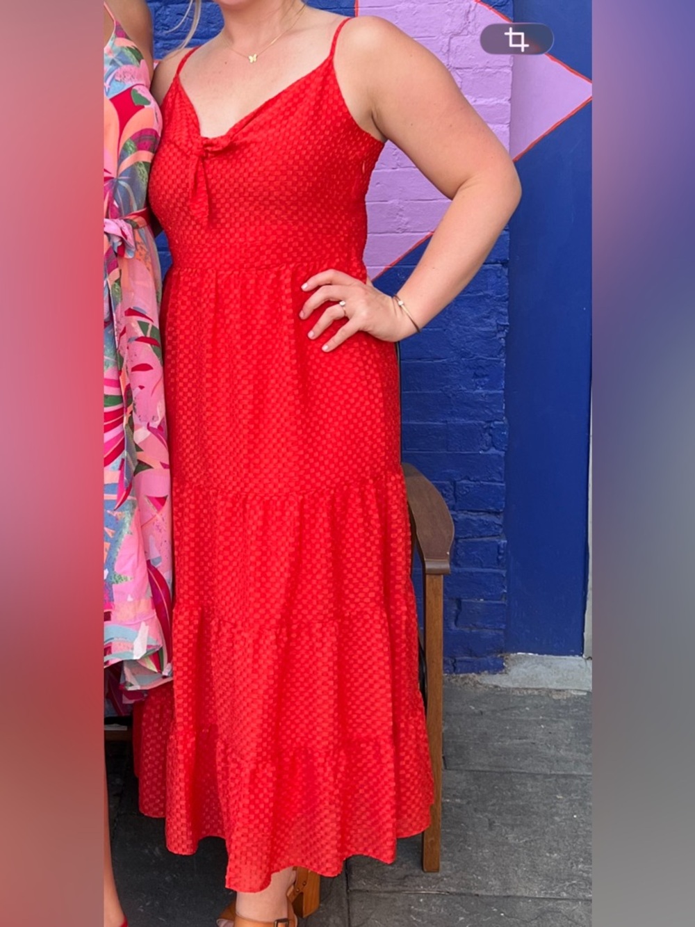 Red summer maxi dress